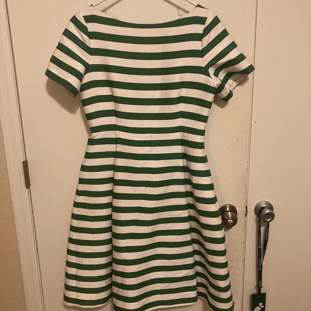 Kate Spade green and white striped dress